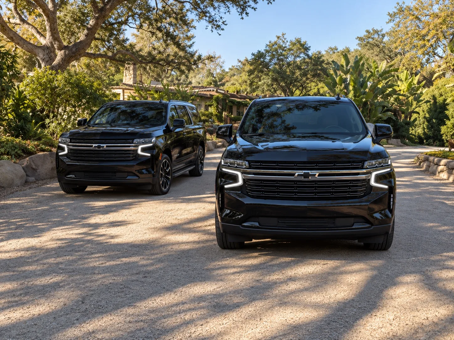 Chevrolet Suburban vehicles for coordinated wedding guest transportation